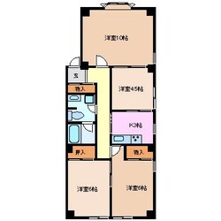 南日永駅 徒歩3分 4階の物件間取画像